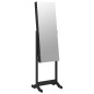 vidaXL Armadio Portagioie Specchio Autoportante Nero 42x38x152 cm
