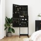 vidaXL Armadio Portagioie Specchio Autoportante Nero 42x38x152 cm