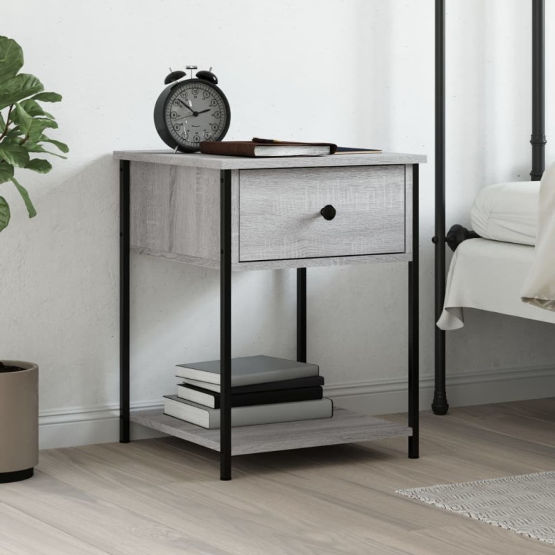 vidaXL Comodino Grigio Sonoma 44x45x58 cm in Legno Multistrato