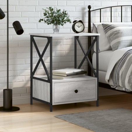 vidaXL Comodino Grigio Sonoma 50x41x65 cm in Legno Multistrato