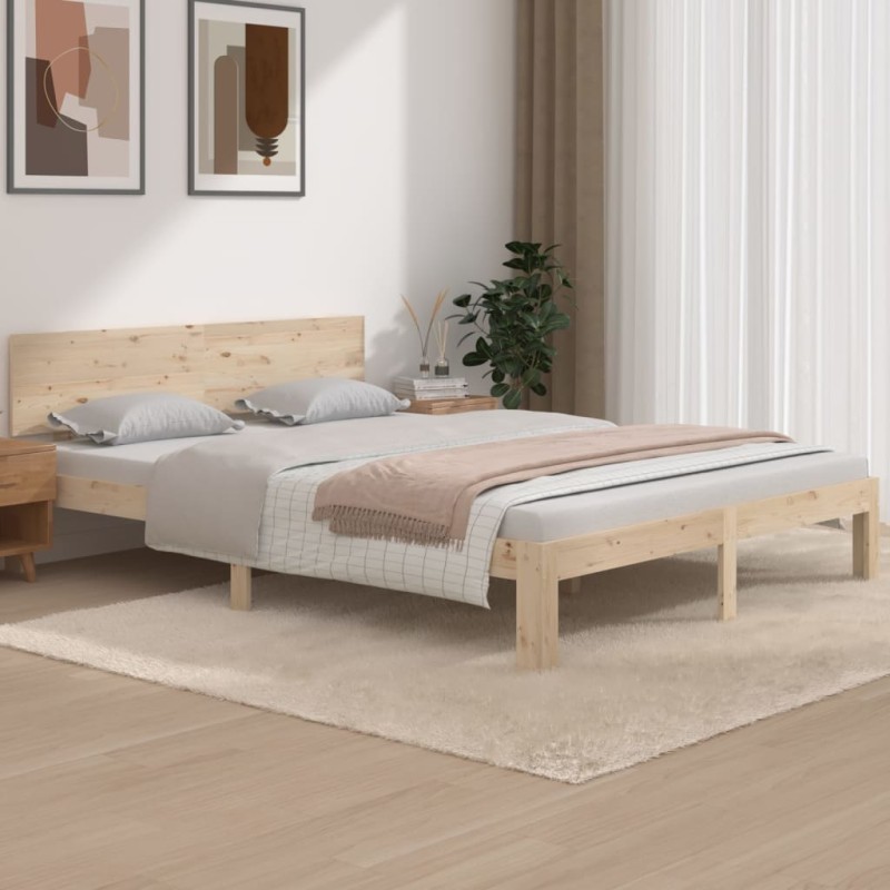 vidaXL Giroletto 150x200 cm 5FT King Size in Legno Massello di Pino vidaXL Giroletto 150x200 cm 5FT King Size in Legno Massello di Pino