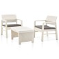 vidaXL Set Salotto da Giardino 3 pz in Plastica Bianco vidaXL Set Salotto da Giardino 3 pz in Plastica Bianco