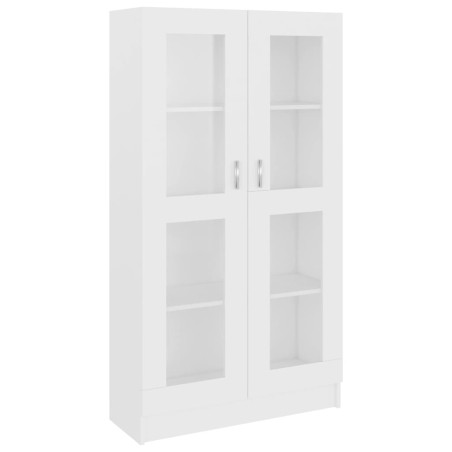 Armadietto con Vetrina Bianco 82,5x30,5x150 cm in Truciolato