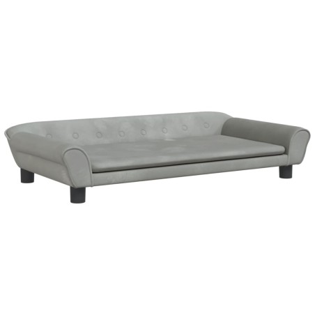 vidaXL Lettino per Cani Grigio Chiaro 100x50x21 cm in Velluto