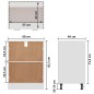 Armadio Inferiore Bianco Lucido 60x46x81,5 cm in Truciolato Armadio Inferiore Bianco Lucido 60x46x81,5 cm in Truciolato