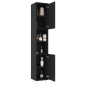 Armadio da Bagno Nero 30x30x179 cm in Truciolato Armadio da Bagno Nero 30x30x179 cm in Truciolato