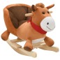 vidaXL Cavallo a Dondolo con Schienale in Peluche 60x32x50 cm Marrone vidaXL Cavallo a Dondolo con Schienale in Peluche 60x32x50 cm Marrone