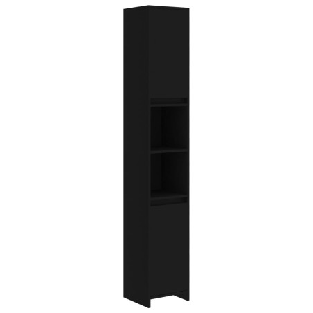 vidaXL Mobile da Bagno Nero 30x30x183,5 cm in Legno Multistrato