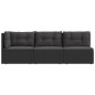 vidaXL Set Divani da Giardino 3 pz con Cuscini Nero in Polyrattan vidaXL Set Divani da Giardino 3 pz con Cuscini Nero in Polyrattan