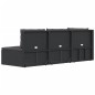 vidaXL Set Divani da Giardino 3 pz con Cuscini Nero in Polyrattan vidaXL Set Divani da Giardino 3 pz con Cuscini Nero in Polyrattan