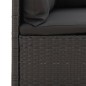 vidaXL Set Divani da Giardino 3 pz con Cuscini Nero in Polyrattan vidaXL Set Divani da Giardino 3 pz con Cuscini Nero in Polyrattan