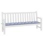 vidaXL Cuscino Panca Giardino Righe Bianche e Blu 200x50x3 cm Tessuto vidaXL Cuscino Panca Giardino Righe Bianche e Blu 200x50x3 cm Tessuto