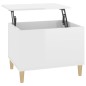 Tavolino Salotto Bianco Lucido 60x44,5x45 cm Legno Multistrato Tavolino Salotto Bianco Lucido 60x44,5x45 cm Legno Multistrato