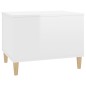 Tavolino Salotto Bianco Lucido 60x44,5x45 cm Legno Multistrato Tavolino Salotto Bianco Lucido 60x44,5x45 cm Legno Multistrato