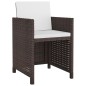 vidaXL Set da Pranzo da Giardino 9 pz con Cuscini Polyrattan Marrone vidaXL Set da Pranzo da Giardino 9 pz con Cuscini Polyrattan Marrone