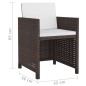 vidaXL Set da Pranzo da Giardino 9 pz con Cuscini Polyrattan Marrone vidaXL Set da Pranzo da Giardino 9 pz con Cuscini Polyrattan Marrone