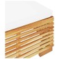 vidaXL Poggiapiedi da Giardino con Cuscino Crema Legno Massello Teak