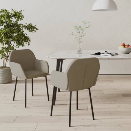 vidaXL Sedie da Pranzo 2 pz Grigio Chiaro in Velluto