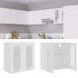Armadio Sospeso con Vetro Bianco 60x31x60 cm in Truciolato