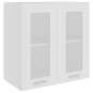 Armadio Sospeso con Vetro Bianco 60x31x60 cm in Truciolato