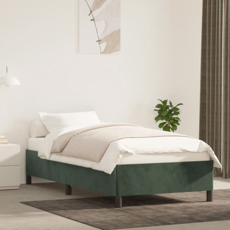 vidaXL Giroletto Verde Scuro 90x190 cm in Velluto