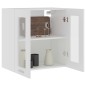 Armadio Sospeso con Vetro Bianco 60x31x60 cm in Truciolato
