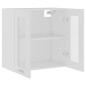 Armadio Sospeso con Vetro Bianco 60x31x60 cm in Truciolato