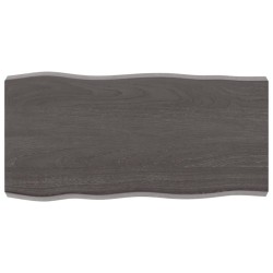 vidaXL Piano Tavolo Marrone Scuro 80x40x(2-6)cm in Rovere Non Trattato