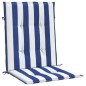 vidaXL Cuscini Sedia Schienale Basso 2pz Strisce Bianche e Blu Tessuto vidaXL Cuscini Sedia Schienale Basso 2pz Strisce Bianche e Blu Tessuto