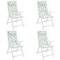 vidaXL Cuscini Sedia Schienale Alto 4 pz Motivo Foglie Tessuto Oxford