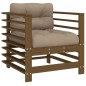 vidaXL Sedie da Giardino con Cuscini 2pz Legno Massello di Pino Miele vidaXL Sedie da Giardino con Cuscini 2pz Legno Massello di Pino Miele