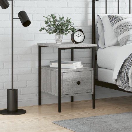 vidaXL Comodino Grigio Sonoma 34x36x50 cm in Legno Multistrato