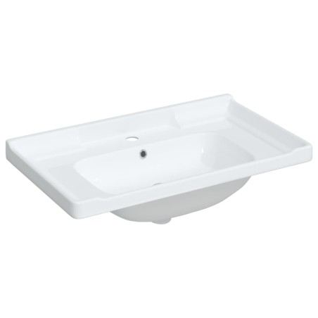 vidaXL Lavandino da Bagno Bianco 81x48x23 cm Rettangolare in Ceramica