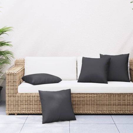 vidaXL Cuscini Decorativi 4 pz Neri 50x50 cm in Tessuto