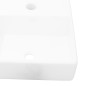 Lavandino Bagno in Ceramica Bianca Quadrato con Foro Rubinetto Lavandino Bagno in Ceramica Bianca Quadrato con Foro Rubinetto