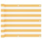 Paravento da Balcone Bianco e Giallo 75x300 cm Tessuto Oxford