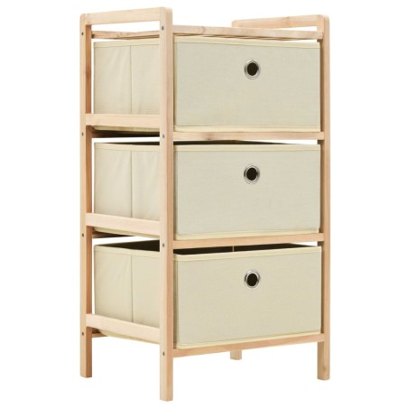 Armadietti 2 pz con 6 Cesti in Tessuto e Legno di Cedro Beige