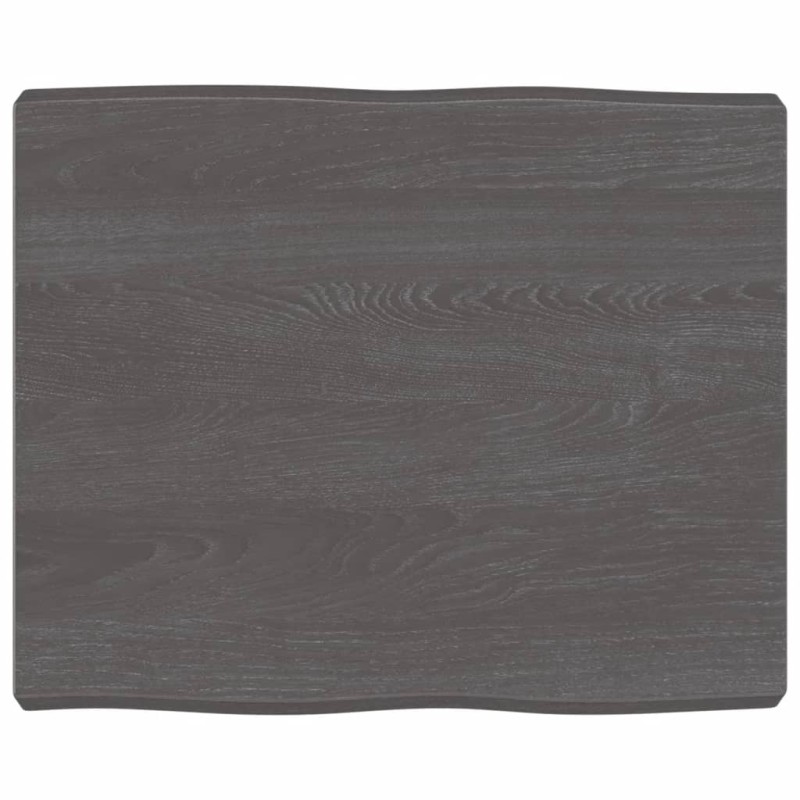 vidaXL Piano Tavolo Marrone Scuro 60x50x(2-6)cm in Rovere Non Trattato vidaXL Piano Tavolo Marrone Scuro 60x50x(2-6)cm in Rovere Non Trattato