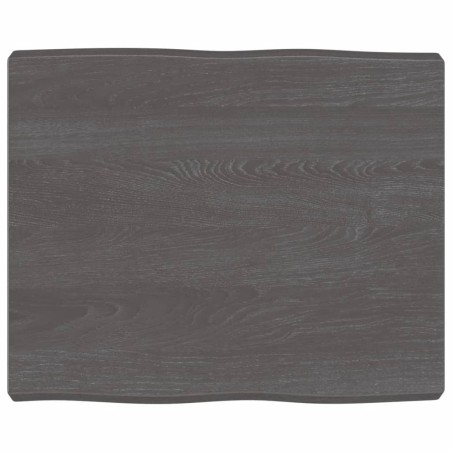 vidaXL Piano Tavolo Marrone Scuro 60x50x(2-6)cm in Rovere Non Trattato