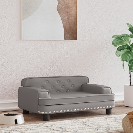 vidaXL Lettino per Cani Grigio 70x45x30 cm in Similpelle