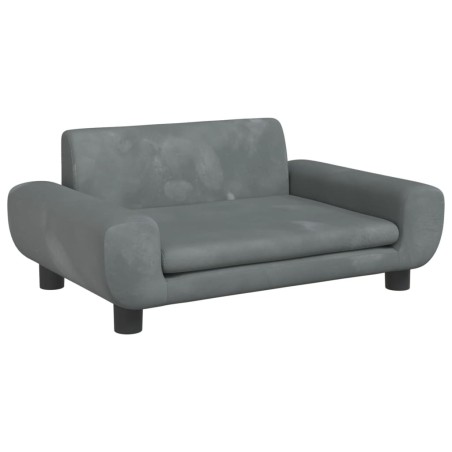 vidaXL Lettino per Cani Grigio Scuro 70x45x33 cm in Velluto