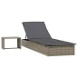 vidaXL Lettino Prendisole con Tavolino Grigio in Polyrattan vidaXL Lettino Prendisole con Tavolino Grigio in Polyrattan