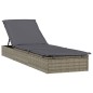 vidaXL Lettino Prendisole con Tavolino Grigio in Polyrattan vidaXL Lettino Prendisole con Tavolino Grigio in Polyrattan