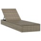 vidaXL Lettino Prendisole con Tavolino Grigio in Polyrattan vidaXL Lettino Prendisole con Tavolino Grigio in Polyrattan