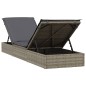 vidaXL Lettino Prendisole con Tavolino Grigio in Polyrattan vidaXL Lettino Prendisole con Tavolino Grigio in Polyrattan