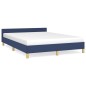 vidaXL Giroletto con Testiera senza Materasso Blu 140x200 cm Tessuto vidaXL Giroletto con Testiera senza Materasso Blu 140x200 cm Tessuto