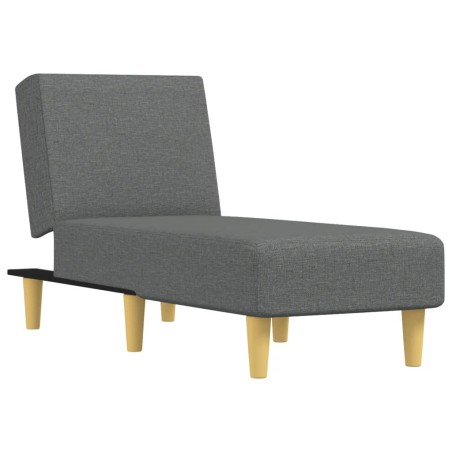 vidaXL Chaise Longue in Tessuto Grigio Scuro