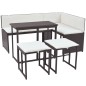 vidaXL Set da Giardino 5 pz Pieghevole in Acciaio e Polyrattan Marrone vidaXL Set da Giardino 5 pz Pieghevole in Acciaio e Polyrattan Marrone