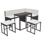 vidaXL Set da Giardino 5 pz Pieghevole in Acciaio e Polyrattan Marrone vidaXL Set da Giardino 5 pz Pieghevole in Acciaio e Polyrattan Marrone