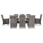 vidaXL Set da Pranzo da Giardino 9 pz con Cuscini in Polyrattan Grigio  